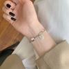 Pulsera de la suerte de Plata de Ley para Mujer Estilo coreano ins Simple Elegante Estilo frío Estudiante Retro Personalidad Versátil Celebridad de Internet Novia