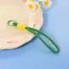 Pin Frijol Tejido a Mano Corto Lanyard para Llaves Llavero de Muñeca Simple Colgante de Bolsa de Color Material Accesorios