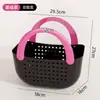 Cesta de Almacenamiento de Plástico Cesta de Baño Portátil Cesta para Artículos de Tocador de Baño Cesta Hueca con Drenaje de Agua Cesta para Compras de Camping al Aire Libre