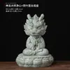 Figura de Animal de Té Gran Sabio de Arenisca Verde Estilo Chino, Adorno de Escritorio Wukong, Paisajismo de Roca para Acuario, Maceta de Decoración para el Hogar