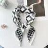 Lenço Quadrado de Seda Retrô Coreano com Estampa Paisley e Toque de Luxo, Combinado com uma Camisa, Lenço Quadrado Versátil para Cintura, Xale, Protetor de Pescoço