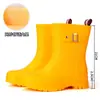 Botas de Chuva Impermeáveis com Laço na Moda, Botas de Chuva de Cano Médio para Mulheres, Calçado para Uso Externo, Sapatos para Salpicar Água no Verão, Capas de Sapato para Lavar Carro, Botas de Borracha para Exterior