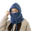 Bufanda de Cuello para Mujer de Invierno Máscara Sombrero Integrado con Forro Polar, Cobertura Gruesa para la Cabeza, Protección para los Oídos, Sombrero de Algodón a Prueba de Viento, Accesorio Cálido para Ciclismo