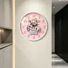 Reloj de pared "Gong Xi Fa Cai" estilo crema, Dios de la Riqueza que trae fortuna, reloj silencioso artístico creativo para la sala de estar, reloj a prueba de polvo sin taladro