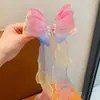 Diadema Infantil Niña Lazo Arcoíris Trenzado Pasador Tocado Coleta Cinta para el Cabello Pasador Accesorios para el Cabello de Niña de Verano