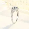 Wish Joyería de Comercio Electrónico Transfronteriza Anillo de Zirconia Ocho Corazones y Ocho Flechas Anillo de Compromiso Popular Europeo y Americano Joyería de Mano Venta al por Mayor