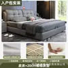 Cama tapizada, cama de madera maciza de lujo ligero, cama matrimonial, cama individual para viviendas de alquiler, dormitorio principal de alta gama para uso doméstico, cama matrimonial grande