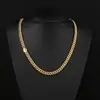 Accesorios Europeos y Americanos de Hip-Hop, Cadena Cubana de Acero Inoxidable Chapada en Oro de 22 Quilates, Collar de Acero de Titanio para Hombres, Personalización de Cadena de Joyería Transfronteriza