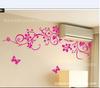 954 Moda Creativa Flor de Mariposa Enredadera Negro/Rojo Rosa Pegatina de Pared Fabricante de Pegatinas de Pared Extraíble Doble Cara Casual