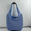 2026 Verano Nuevo Bolso de Hombro Tejido a Mano de Gran Capacidad Color Sólido Moderno Versátil Bolso para Vacaciones en la Costa Playa para Mujer