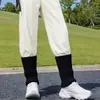 Polainas de punto a rayas para otoño e invierno, de color liso, manguitos de pierna superpuestos, pantalones casuales con polainas de punto superpuestas - al por mayor