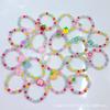 Pulsera de cuentas para niños, linda pulsera de dibujos animados para niñas, pulsera elástica con cuentas de cristal de imitación, regalo para bebé