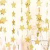 Decoración de Fiesta de 4m Guirnalda de Lentejuelas Estrella de Espejo Fondo de Pared Decoración de Habitación Guirnalda de Papel Estrella de Cinco Puntas Navidad