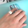 Anéis, Estilo Vintage Personalizado, Rústico e Exagerado, Estilo Metal, Refinado, Banhado a Cobre com Prata 925, Atacado, Embalado Individualmente, Luxo Leve