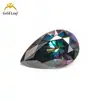 Venta al por mayor de fábrica moissanita de color forma especial gota de agua forma de pera piedra desnuda 1-3 quilates claridad VVS certificado código de cintura completo