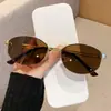 Nuevas Gafas de Sol de Gama Alta Estilo Old Money para Mujer, Gafas de Sol Metálicas Retro Marca Fk con Protección UV, Modernas