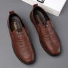 Zapatos de Cuero para Hombre 2025 Nueva Moda Zapatos Mocasines para Conducir Suela Suave Superficie Suave Zapatos Casuales de Negocios Zapatos para Papá de Mediana Edad y Ancianos