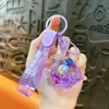 Llavero de Animal Marino Tiburón Relleno de Líquido, Colgante Pequeño Divertido de Arena Movediza Líquida, Accesorio para Bolsa, Regalo de Máquina de Garra al por Mayor