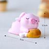Chen Jun Manualidades Miniatura Paisajismo Adornos Serie Durmiendo Animalitos Pequeños Cerdo Elefante Conejo Gato Durmiendo Ciervo Lindo Cachorro