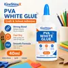 KineShineX Látex Blanco 40ml, adhesivo fuerte para manualidades DIY de estudiantes, adecuado para papel, cartón y madera