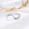 Anillo Mobius de estilo coreano, anillo abierto de plata de ley S925, joya distintiva de Internet, popular, elegante y simple, joyería para mujer.