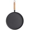Sartén Redonda de Hierro Fundido sin Recubrimiento, Fondo Plano, Cocina de Inducción, para Freír, Cocinar, Asar a la Parrilla, Pizza, Teppanyaki, Bistec