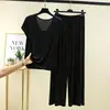 Traje de Pantalón Corto de Manga Corta de Modal Ropa de Casa Verano para Mujer Camiseta Suelta Delgada Pijama Puede Ser Informal Conjunto de Dos Piezas