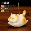 Ornamento Criativo de Gatinho Fofo Porta-Incenso Desenho Animado Gato Siamês Suporte para Incenso Decoração para Casa Sala de Chá Estudo Mesa de Chá Presente