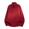 Suéter para Hombre Otoño e Invierno Color Sólido Jersey Casual Tejido Suéter Juvenil Manga Larga Sudadera Cálida Suéter Juvenil