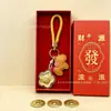 Llavero de Oro Puro 999 con Forma de Moneda Colgante para Bolso Venta al por Mayor Recuerdo Promoción en Transmisión en Vivo Regalo