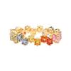 Anillo Plateado Azúcar Arcoíris Serie Arcoíris para Mujer Chapado en Oro con Cristal de Color Cristal ins Anillo Avanzado Punto