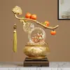 Novo Ornamento de Cristal em Forma de Caqui Estilo Chinês, Tigela de Tesouro para Hall de Entrada, Gabinete de TV, Decoração de Sala de Estar, Presente de Inauguração