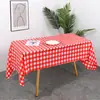 Toalha de Mesa Xadrez Vermelho Clássico, Espessada, Plástico de 4 Camadas Impermeável e à Prova de Óleo, Decoração de Feriado, Em Estoque, Não Precisa Lavar