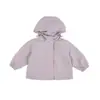 Ropa infantil Nuomi Wanzi, chaqueta cortavientos con capucha para niñas, estilo otoño, chaqueta resistente al viento de color liso, top versátil para exteriores