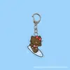 Transfronterizo Nuevo Dibujo Animado 2D Cuero Negro Gato Kt Llavero Acrílico Creativo Colgante para Mochila Estudiantil