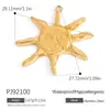 Acessórios de joias de aço inoxidável transfronteiriços, DIY feito à mão, envelope de peneira, pingente fino feito à mão, joias na cor ouro 18K