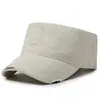 Gorra de Béisbol con Visera Plana de Color Sólido, Tendencia Estilo Coreano para Hombre, Versátil, Protección Solar Primavera Verano, Gorra Casual para Exteriores Desgastada