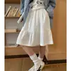 Falda de verano de secado rápido estilo japonés para mujer, falda de paraguas elástica de cintura alta estilo universitario, falda de línea A versátil casual estilo Ins