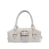 Bolsa Tote Rivet Retro Tendência Nicho Nova Moda Feminina Bolsa de Trabalho de Luxo Leve Versátil Ombro Transversal