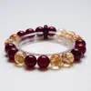 Como si No Hubiera Pasado Pulsera Hecha a Mano con Pez Koi de Lámina de Oro de Cristal Natural para Mujer, Nuevo Estilo Versátil, Pulsera Iluminadora al por Mayor