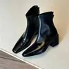 Botines Chelsea de Punta Cuadrada para Mujer 2026 Nuevos Otoño/Invierno Moda Casual Francesa Botines Cortos Tacón Grueso Botas Retro Adelgazantes