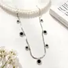 Nueva versión coreana de collar de oro rosa personalizado, de acero de titanio y alta calidad, con cadena de clavícula y un solo diamante, a precio especial y muy vendido para mujer.