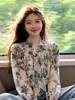 Camisa Holgada de Manga Larga con Estampado Floral Nuevo Otoño 2026, Nuevo Conjunto Hermoso Estilo Chino Retro para Mujer Top A14238