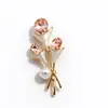 Broche Versátil de Perlas Rosas Nuevo Corsage de Moda de Gama Alta Pin de Gama Alta Accesorios de Traje de Tulipán para Mujeres