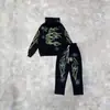 Sudadera con Capucha Estampada en Spray de Marca Europea y Americana de Moda, Conjunto de Top Casual, Nuevo para Otoño e Invierno 2025 en Europa y América