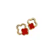 Pendientes de Trébol de Cuatro Hojas para Mujer Pendientes S925 2025 Nuevo Estilo Caliente Lujo Accesible Elegantes Pendientes de Perla Otoño e Invierno