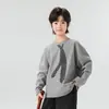 Valle del Viento 2026 Otoño Nuevo Estilo Coreano Casual Camisa Base con Estampado de Corbata para Niños Camiseta Elegante para Niños de Primavera y Otoño