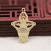 Yiwu Gold Ray color corona dorada DIY antiguo estéreo doble agujero colgante pulsera collar accesorios B1530-D