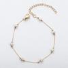 Jinyiyuan nicho pulseira de pedra natural fosco frisado redondo bracelete étnico estilo doce pulseira banhada a ouro 18K