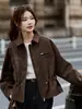 Chaqueta de solapa con bloques de color para mujer, nuevo estilo primavera/otoño 2026, chaqueta popular de este año de alta gama con cordón para estilizar
